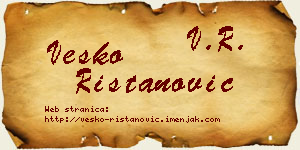 Vesko Ristanović vizit kartica
